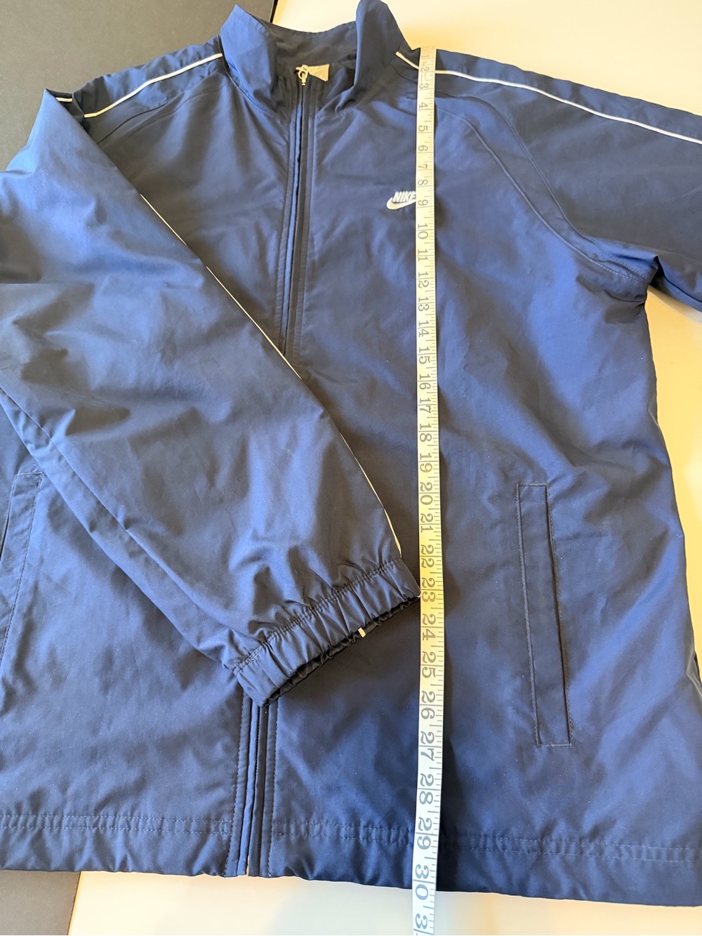 Nike Men's full zip windbreaker water-repellant Jacket, lined, navy blue size L - Picture 5 of 11